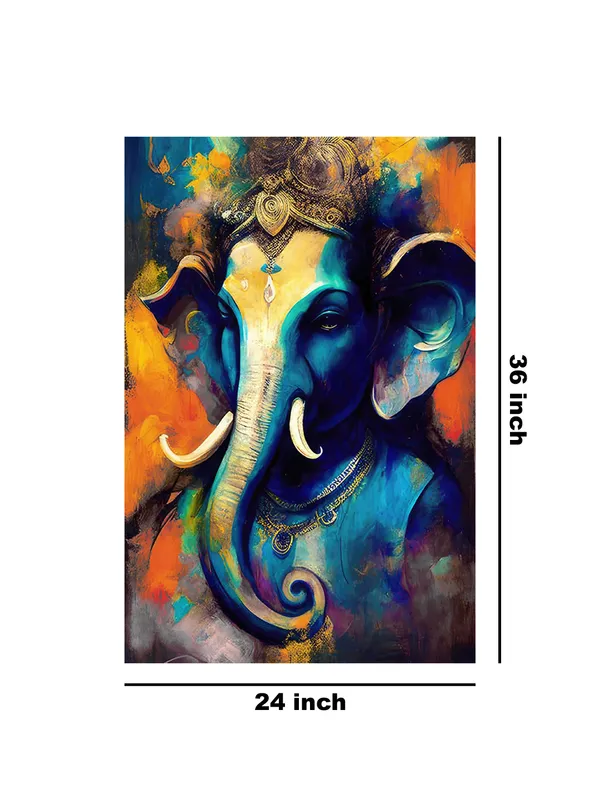 Vibrant_Ganesha_Canvas_Painting_With_Rich_Colors_And_Detailed_Artistic_Expression