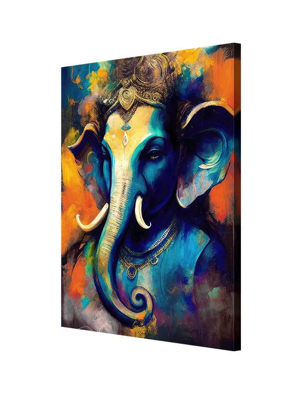 Vibrant_Ganesha_Canvas_Painting_With_Rich_Colors_And_Detailed_Artistic_Expression