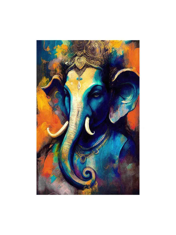 Vibrant_Ganesha_Canvas_Painting_With_Rich_Colors_And_Detailed_Artistic_Expression