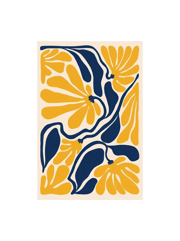 Bold_Abstract_Floral_Canvas_Art_In_Yellow_And_Blue_With_Minimalist_Design