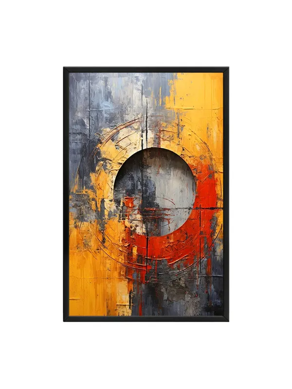 Box_Fiber_Frame_Abstract_Circular_Pattern_Canvas_Painting_In_Yellow_And_Orange_With_Textured_Background
