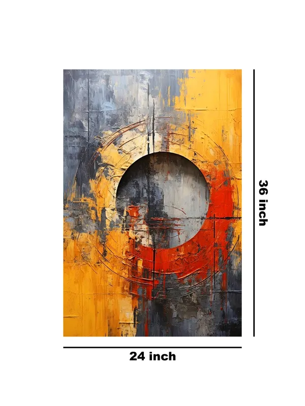 Abstract_Circular_Pattern_Canvas_Painting_In_Yellow_And_Orange_With_Textured_Background
