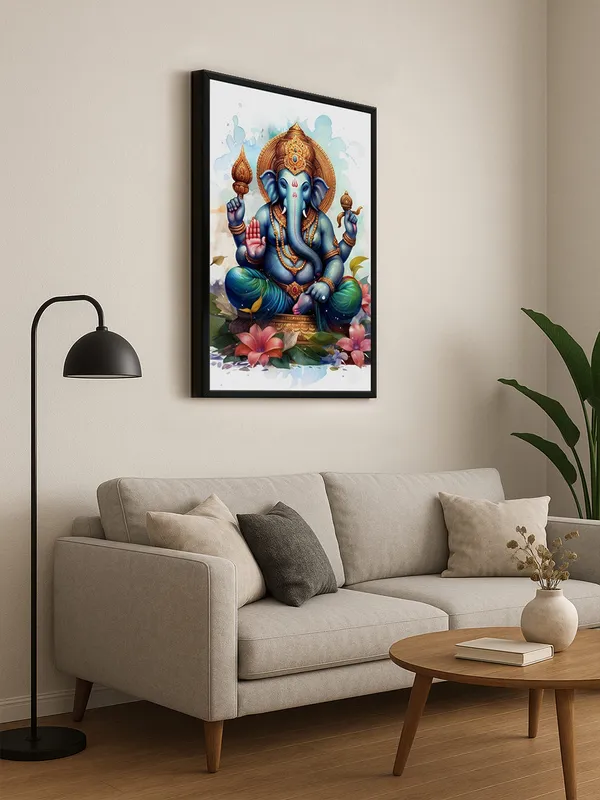 Box_Fiber_Frame_Colorful_Ganesha_Canvas_Art_With_Detailed_Depiction_And_Floral_Elements