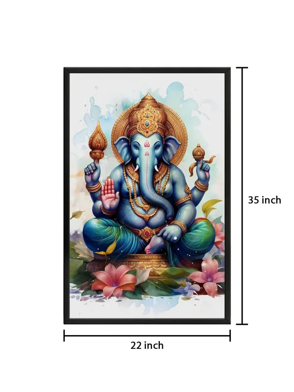 Box_Fiber_Frame_Colorful_Ganesha_Canvas_Art_With_Detailed_Depiction_And_Floral_Elements