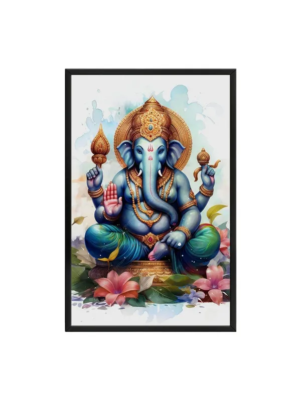 Box_Fiber_Frame_Colorful_Ganesha_Canvas_Art_With_Detailed_Depiction_And_Floral_Elements