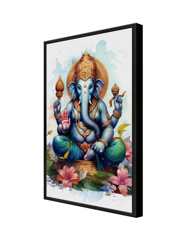 Box_Fiber_Frame_Colorful_Ganesha_Canvas_Art_With_Detailed_Depiction_And_Floral_Elements