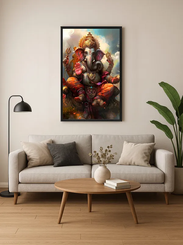 Box_Fiber_Frame_Majestic_Canvas_Art_Of_Ganesha_With_A_Traditional_Artistic_Style_And_Rich_Colors