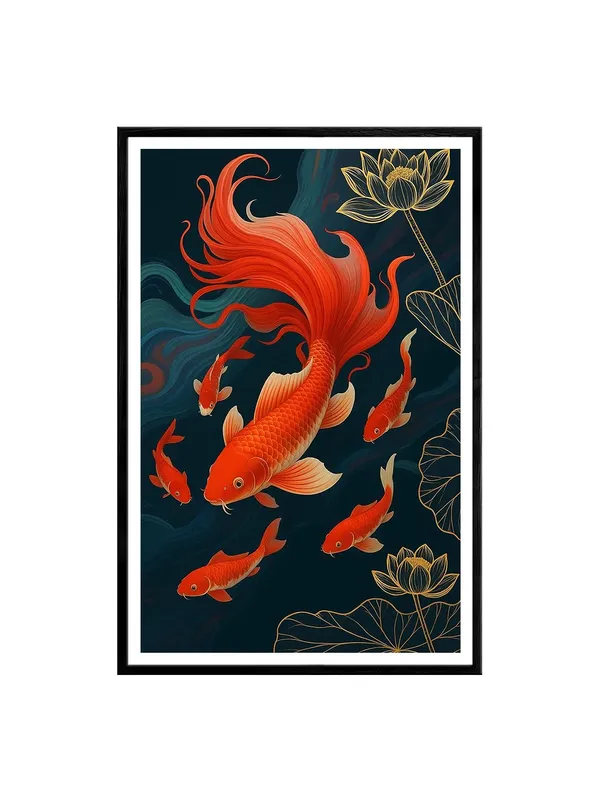 Red_Harmony_Koi_Fish_Family_Box_Fiber_Canvas_Painting_Frame_24X36_-_Artistic_Water_Lotus_Wall_Decor_BLF24360879