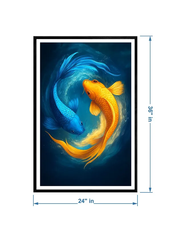 Blue_&_Gold_Yin_Yang_Koi_in_Ocean_Swirl_|_Box_Fiber_Canvas_Frame_|_24x36_|_Balance_&_Harmony_Wall_Art_BLF24360932