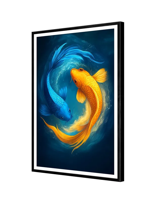 Blue_&_Gold_Yin_Yang_Koi_in_Ocean_Swirl_|_Box_Fiber_Canvas_Frame_|_24x36_|_Balance_&_Harmony_Wall_Art_BLF24360932