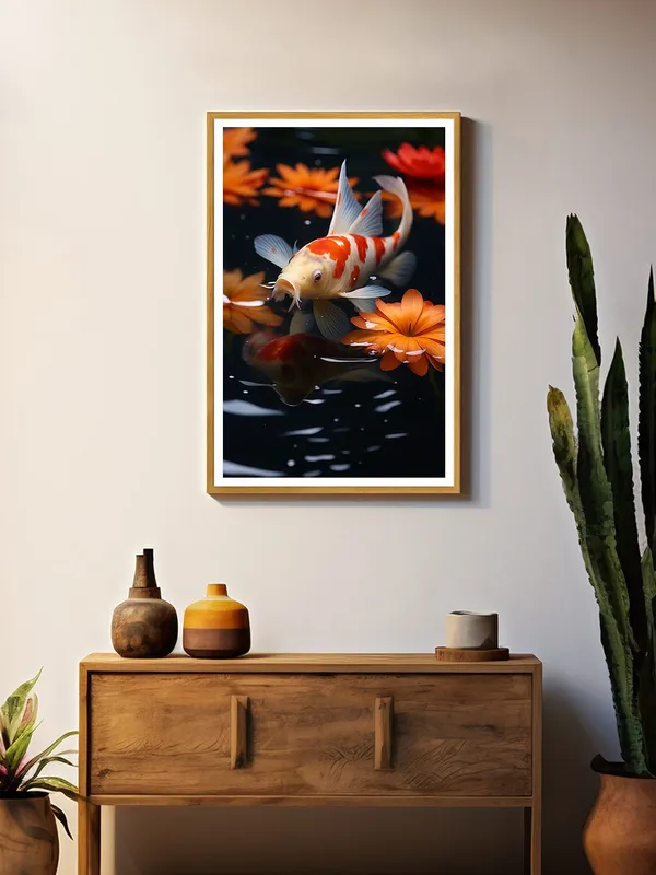 Realistic_Koi_Fish_with_Lotus_Flowers_-_24x36_Box_Fiber_Canvas_|_Photoreal_Pond_Art_|_Nature-Inspired_Tranquil_Wall_Decor_GOF24360915