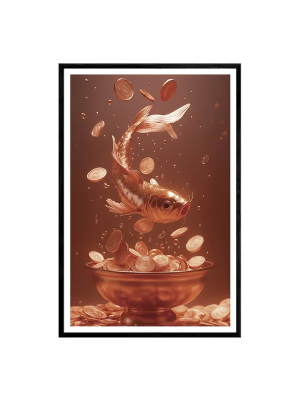 Golden_Koi_Jumping_Over_Coin_Bowl_|_Box_Fiber_Canvas_Painting_Frame_|_24x36_|_Prosperity_Wall_Art_Decor_BLF24360926