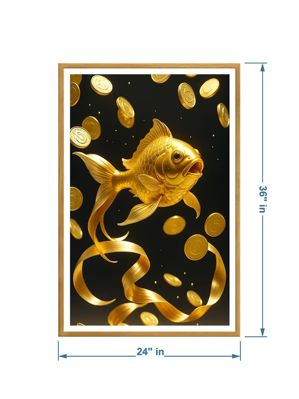 Radiant_Goldfish_with_Floating_Coins_|_Box_Fiber_Canvas_Frame_|_24x36_|_Luxury_Gold_Koi_Wall_Decor_GOF24360927
