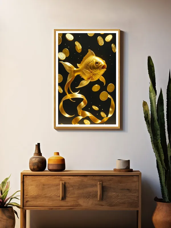 Radiant_Goldfish_with_Floating_Coins_|_Box_Fiber_Canvas_Frame_|_24x36_|_Luxury_Gold_Koi_Wall_Decor_GOF24360927