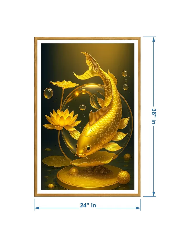 Box_Fiber_Canvas_Painting_Frame_24x36_-_Golden_Koi_with_Lotus_and_Bubbles_|_Prosperity_Symbolism_Wall_Decor_GOF24360890