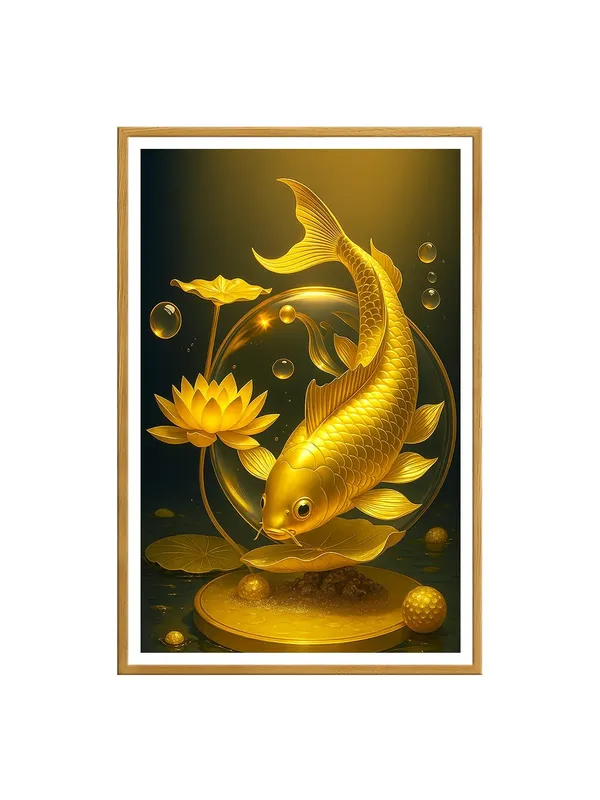 Box_Fiber_Canvas_Painting_Frame_24x36_-_Golden_Koi_with_Lotus_and_Bubbles_|_Prosperity_Symbolism_Wall_Decor_GOF24360890
