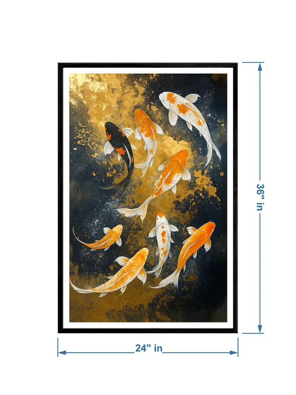 Box_Fiber_Canvas_Painting_Frame_-_Golden_and_Black_Koi_Fish_School_Wall_Art_24x36_|_Luxurious_Feng_Shui_Canvas_BLF24360862