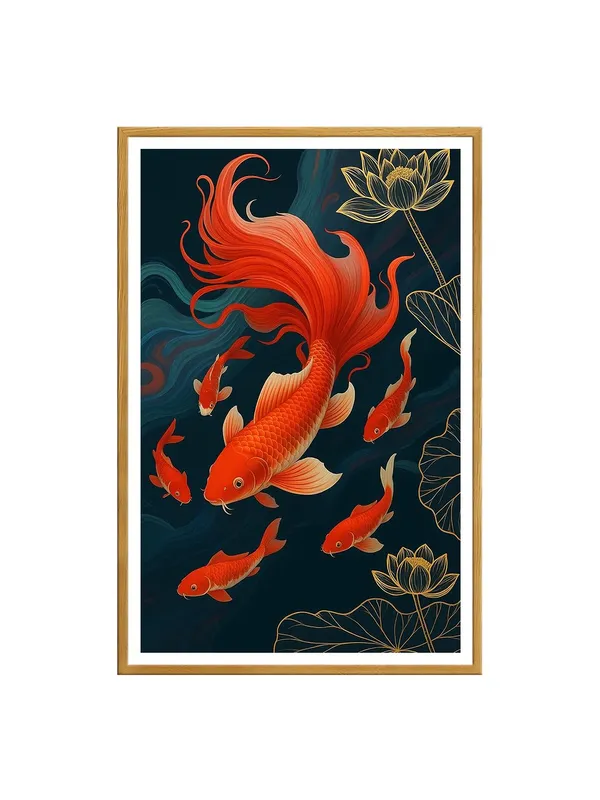 Red_Harmony_Koi_Fish_Family_Box_Fiber_Canvas_Painting_Frame_24X36_-_Artistic_Water_Lotus_Wall_Decor_GOF24360879
