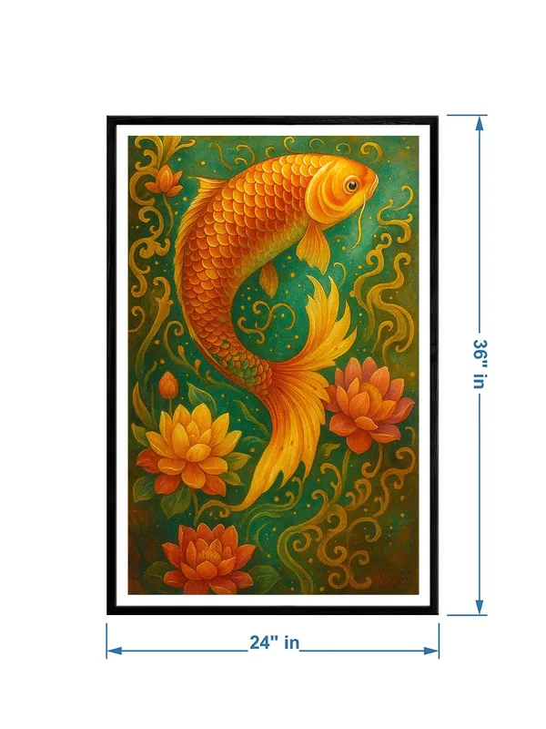 Mystic_Golden_Koi_with_Lotus_&_Swirls_|_Box_Fiber_Canvas_Frame_|_24x36_|_Fantasy_Spiritual_Fish_Art_BLF24360945