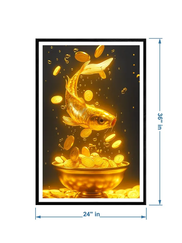 Golden_Koi_&_Coin_Splash_Canvas_-_24x36_Box_Fiber_Frame_|_Radiant_Glow_Wealth_Art_|_Gold_Bowl_Feng_Shui_Decor_|_Prosperity_Symbol_BLF24360923