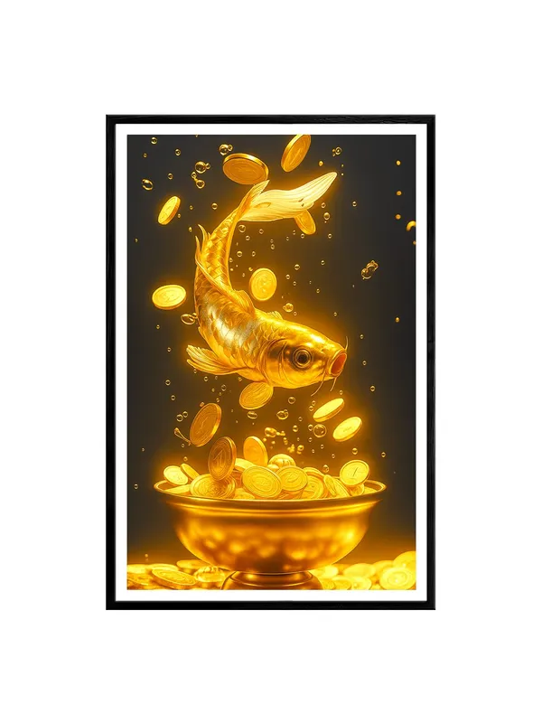 Golden_Koi_&_Coin_Splash_Canvas_-_24x36_Box_Fiber_Frame_|_Radiant_Glow_Wealth_Art_|_Gold_Bowl_Feng_Shui_Decor_|_Prosperity_Symbol_BLF24360923