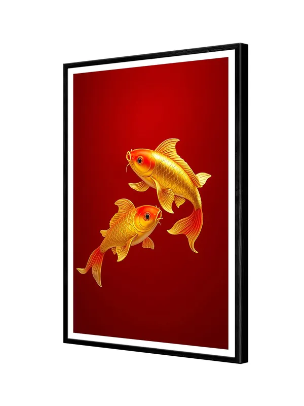 Twin_Golden_Koi_on_Red_Background_|_Box_Fiber_Canvas_Painting_Frame_|_24x36_|_Feng_Shui_Fish_Wall_Art_for_Luck_&_Love_BLF24360931