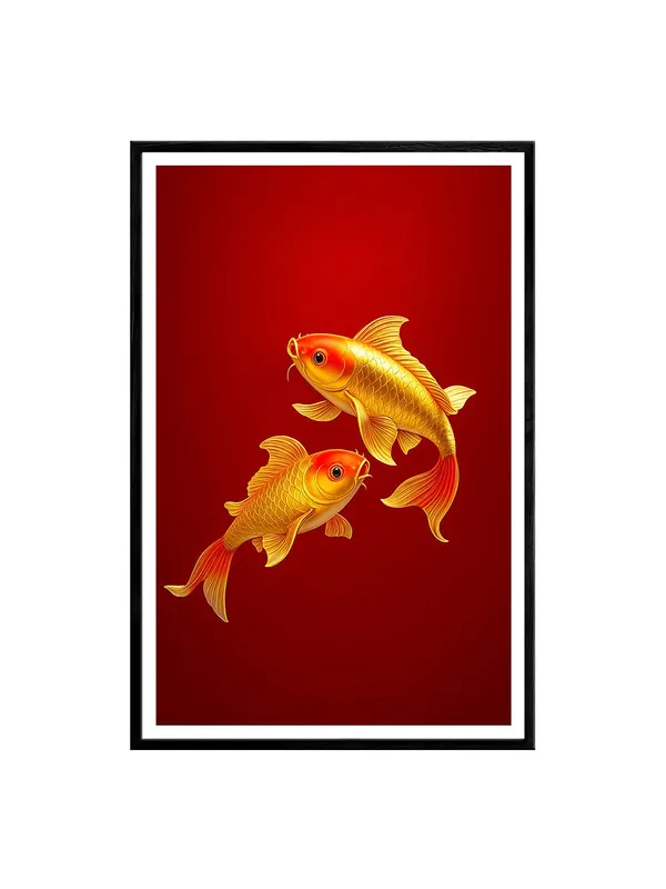 Twin_Golden_Koi_on_Red_Background_|_Box_Fiber_Canvas_Painting_Frame_|_24x36_|_Feng_Shui_Fish_Wall_Art_for_Luck_&_Love_BLF24360931