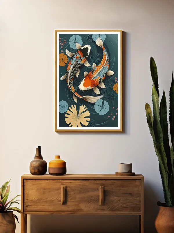 Yin-Yang_Koi_Pair_in_Lotus_Pond_|_Box_Fiber_Canvas_Frame_|_24x36_|_Harmonious_Traditional_Art_GOF24360930