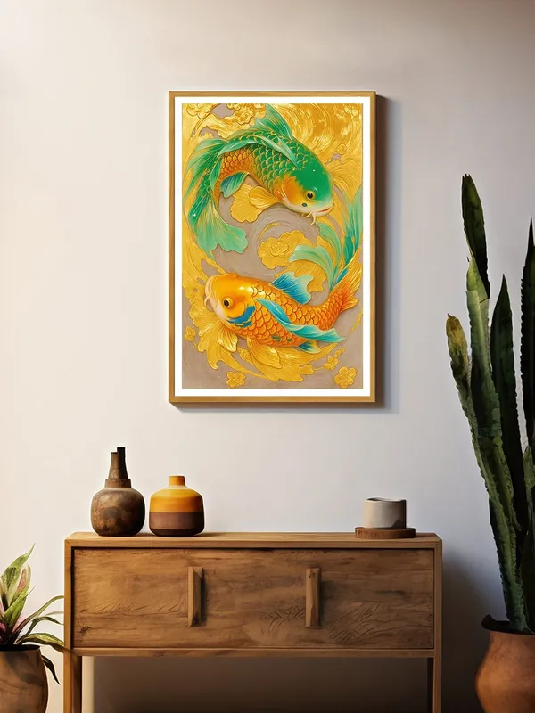 Box_Fiber_Canvas_Painting_Frame_-_Vibrant_Golden_&_Green_Koi_Fish_24x36_|_Feng_Shui_Inspired_Wall_Art_GOF24360848