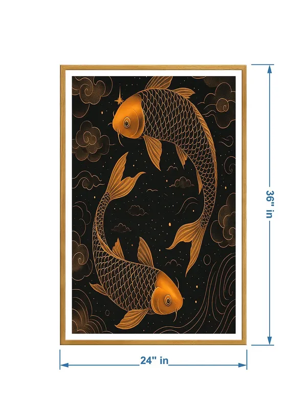Box_Fiber_Canvas_Painting_Frame_-_Twin_Copper_Koi_Fish_on_Night_Sky_Canvas_24x36_|_Elegant_Feng_Shui_Wall_Art_GOF24360859