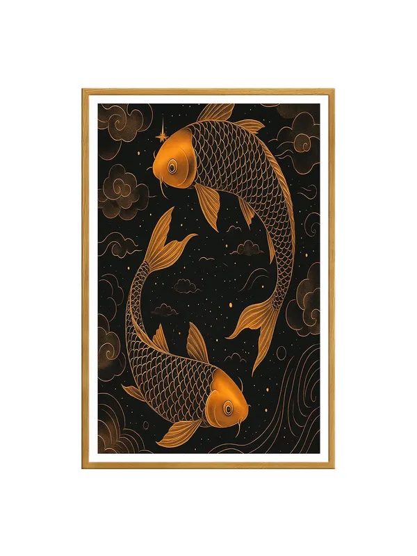 Box_Fiber_Canvas_Painting_Frame_-_Twin_Copper_Koi_Fish_on_Night_Sky_Canvas_24x36_|_Elegant_Feng_Shui_Wall_Art_GOF24360859
