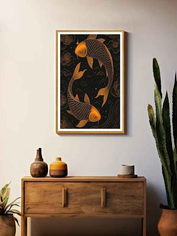 Box_Fiber_Canvas_Painting_Frame_-_Twin_Copper_Koi_Fish_on_Night_Sky_Canvas_24x36_|_Elegant_Feng_Shui_Wall_Art_GOF24360859