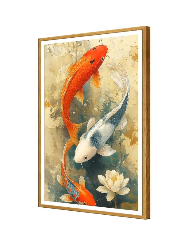 Traditional_Japanese_Koi_Painting_-_24x36_Box_Fiber_Canvas_Frame_|_Lotus_Pond_Scene_|_Watercolor-Inspired_Wall_Art_|_Tranquil_Home_Decor_GOF24360904