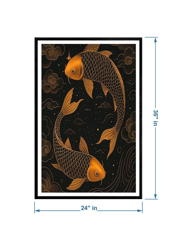 Box_Fiber_Canvas_Painting_Frame_-_Twin_Copper_Koi_Fish_on_Night_Sky_Canvas_24x36_|_Elegant_Feng_Shui_Wall_Art_BLF24360859