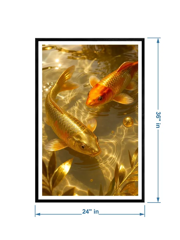 Box_Fiber_Canvas_Painting_Frame_-_Realistic_Golden_&_Orange_Koi_Fish_Underwater_Scene_24x36_|_Premium_Aquatic_Wall_Art_BLF24360856