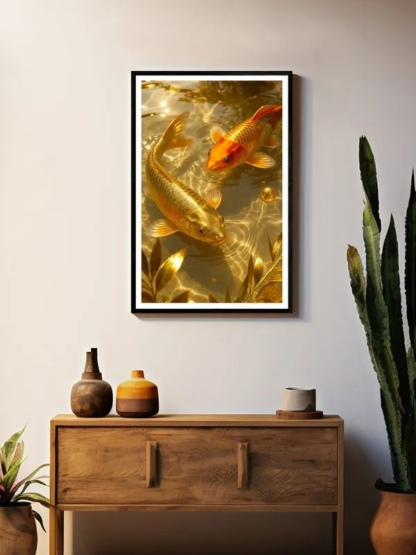Box_Fiber_Canvas_Painting_Frame_-_Realistic_Golden_&_Orange_Koi_Fish_Underwater_Scene_24x36_|_Premium_Aquatic_Wall_Art_BLF24360856