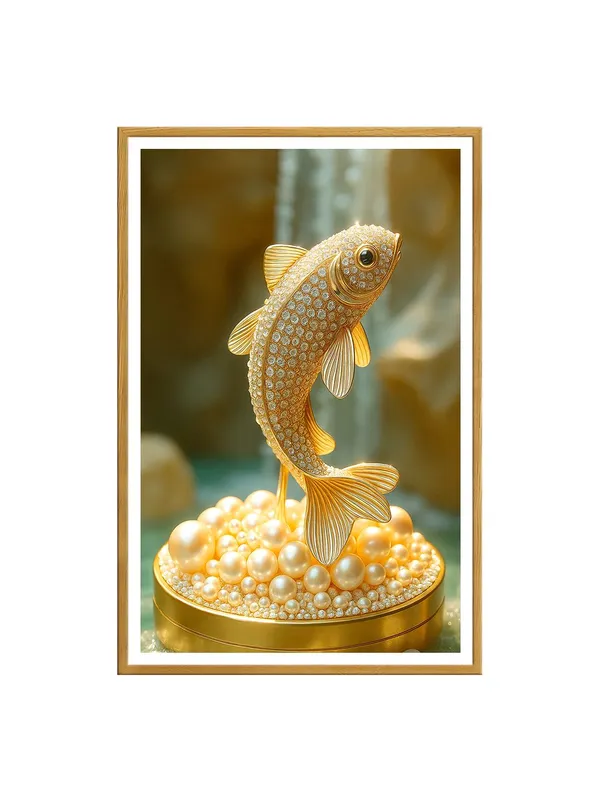 Box_Fiber_Canvas_Painting_Frame_24x36_-_Golden_Diamond_Koi_Fish_Statue_Art_|_Opulent_Wall_Decor_for_Luxurious_Spaces_GOF24360888