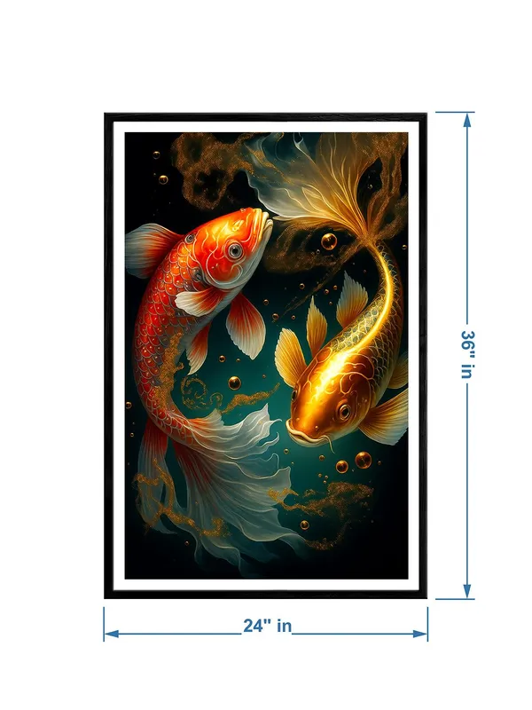 Red_&_Gold_Twin_Koi_Fish_Canvas_-_24x36_Box_Fiber_Frame_|_Underwater_Bubble_Motion_Art_|_Feng_Shui_Prosperity_Decor_|_Zen_Flow_Design_BLF24360916
