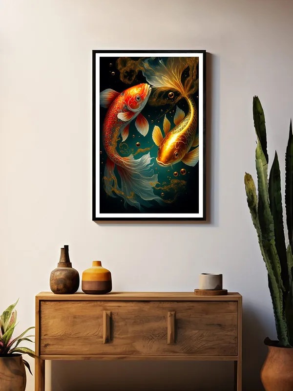 Red_&_Gold_Twin_Koi_Fish_Canvas_-_24x36_Box_Fiber_Frame_|_Underwater_Bubble_Motion_Art_|_Feng_Shui_Prosperity_Decor_|_Zen_Flow_Design_BLF24360916