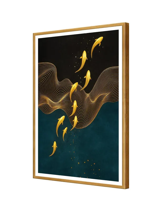 Abstract_Golden_Koi_Fish_Flowing_in_Waves_Box_Fiber_Canvas_Frame_-_24X36_Inch_Painting_|_Modern_Art_Wall_Decor_|_Elegant_Minimalist_Fish_Design_GOF24360884