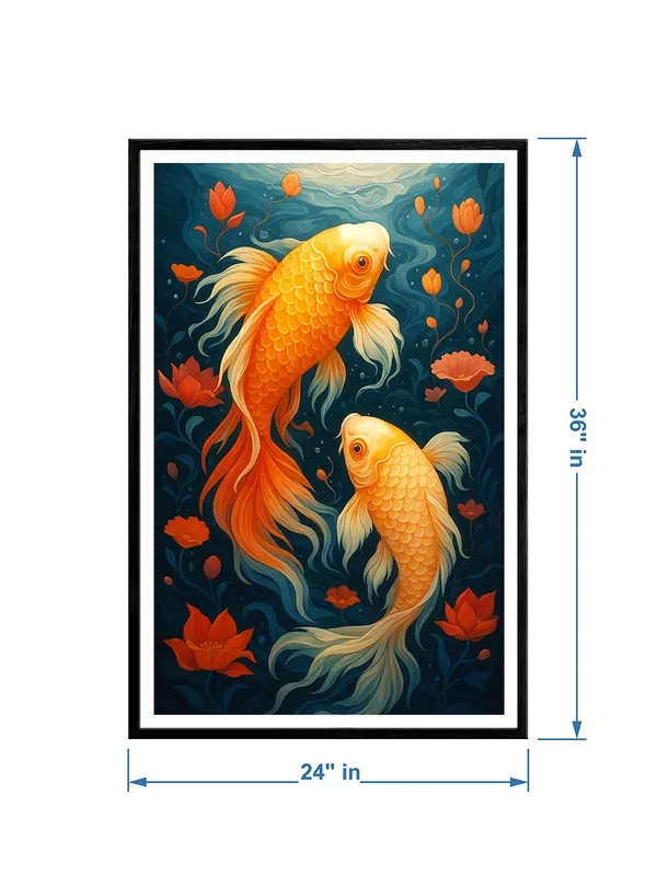 Floral_Goldfish_Art_on_24X36_Box_Fiber_Canvas_�_Serene_Underwater_Scene_for_Living_Room,_Bedroom_or_Office_BLF24360869