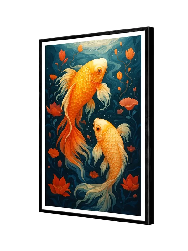 Floral_Goldfish_Art_on_24X36_Box_Fiber_Canvas_�_Serene_Underwater_Scene_for_Living_Room,_Bedroom_or_Office_BLF24360869