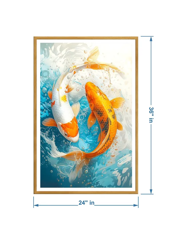 Koi_Fish_Splash_Art_Canvas_-_24x36_Box_Fiber_Frame_|_White_&_Orange_Duo_in_Motion_|_Water_Energy_Painting_|_Zen_Yin_Yang_Decor_GOF24360924