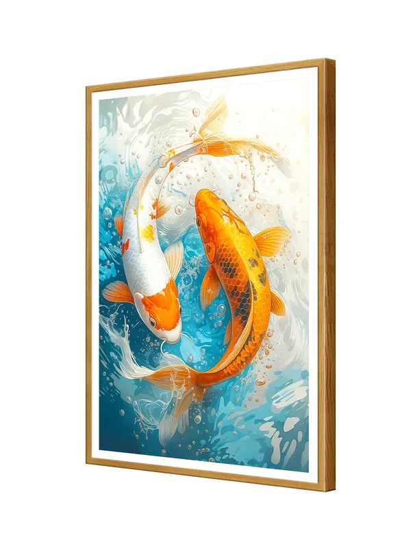 Koi_Fish_Splash_Art_Canvas_-_24x36_Box_Fiber_Frame_|_White_&_Orange_Duo_in_Motion_|_Water_Energy_Painting_|_Zen_Yin_Yang_Decor_GOF24360924