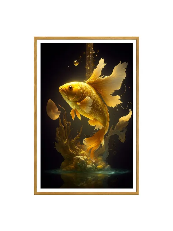 Golden_Koi_Rising_Amid_Starlit_Ripples_|_Box_Fiber_Canvas_Frame_|_24x36_|_Luxurious_Ethereal_Wall_Art_GOF24360934