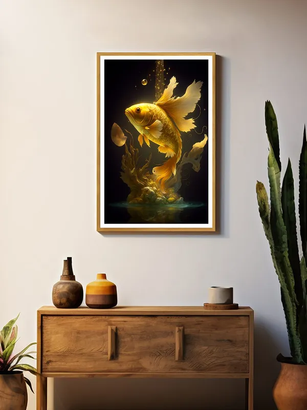 Golden_Koi_Rising_Amid_Starlit_Ripples_|_Box_Fiber_Canvas_Frame_|_24x36_|_Luxurious_Ethereal_Wall_Art_GOF24360934