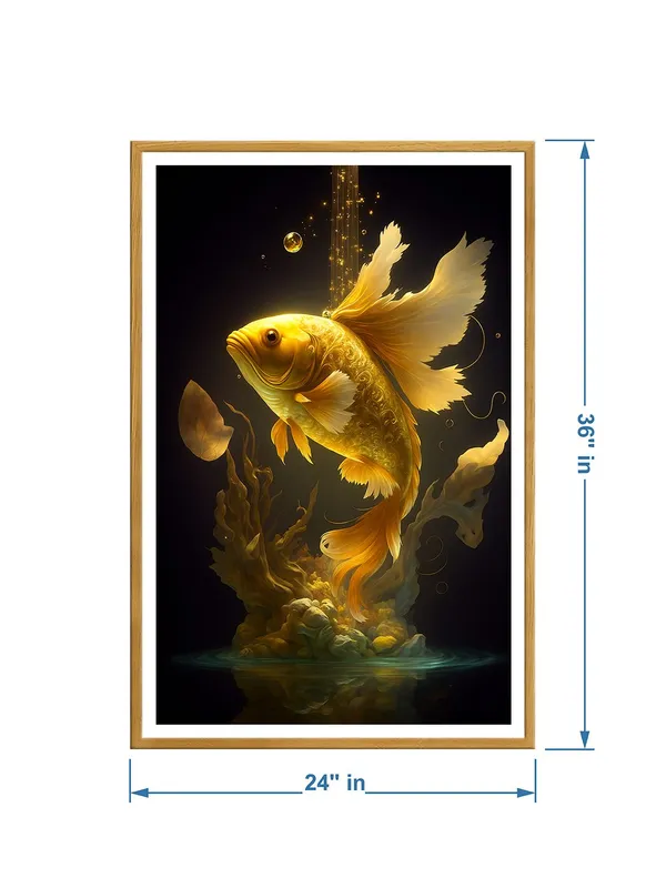 Golden_Koi_Rising_Amid_Starlit_Ripples_|_Box_Fiber_Canvas_Frame_|_24x36_|_Luxurious_Ethereal_Wall_Art_GOF24360934