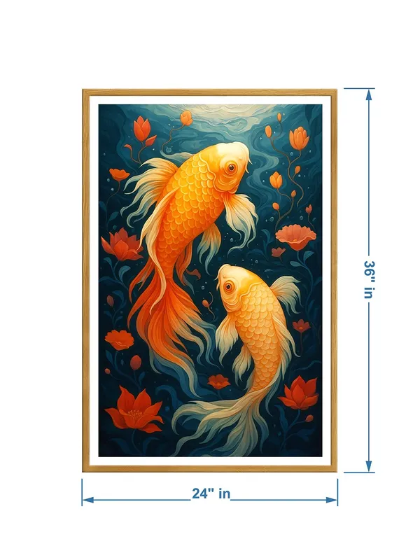 Floral_Goldfish_Art_on_24X36_Box_Fiber_Canvas_�_Serene_Underwater_Scene_for_Living_Room,_Bedroom_or_Office_GOF24360869