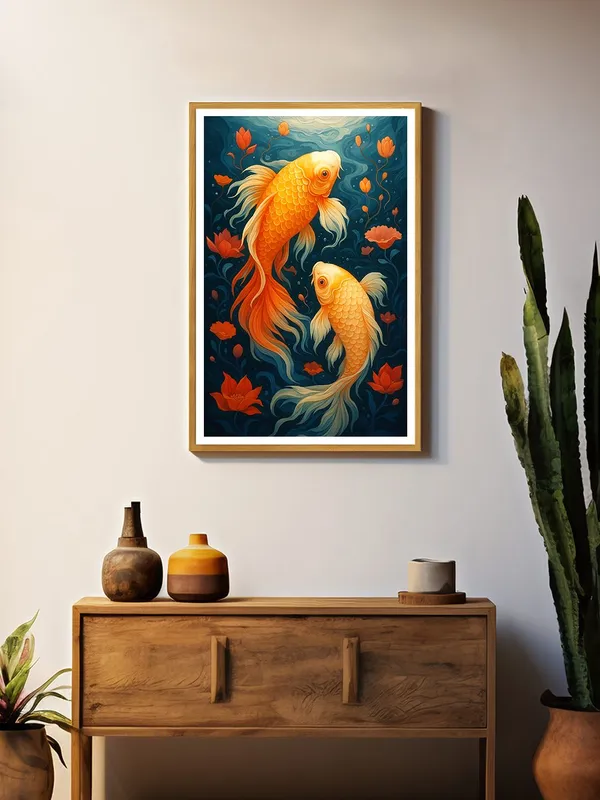 Floral_Goldfish_Art_on_24X36_Box_Fiber_Canvas_�_Serene_Underwater_Scene_for_Living_Room,_Bedroom_or_Office_GOF24360869