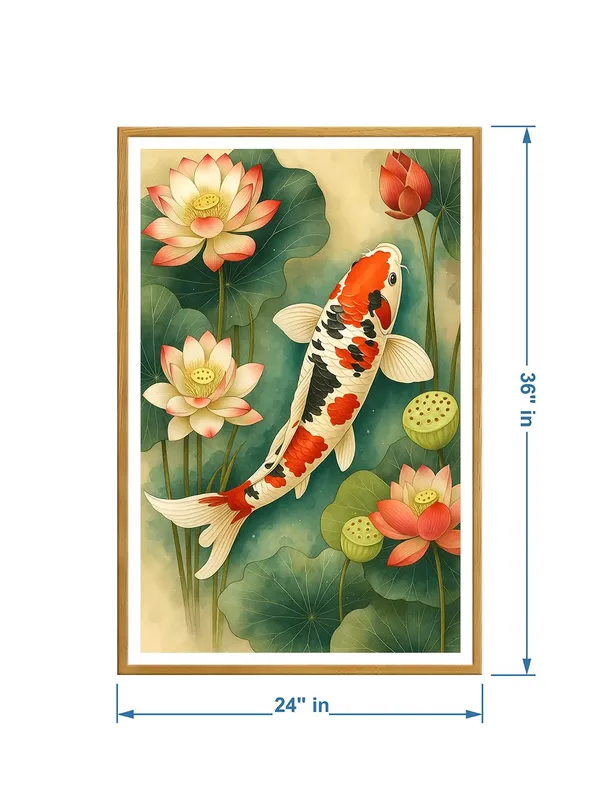 Box_Fiber_Canvas_Painting_Frame_24x36_-_Tricolor_Koi_Fish_with_Lotus_Flowers_|_Nature-Inspired_Wall_Decor_GOF24360887